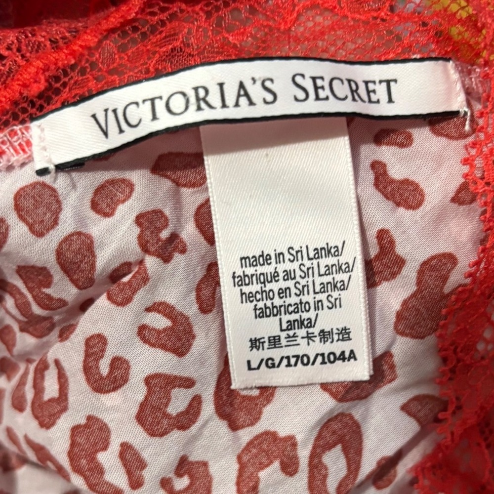 Victoria's Secret Pink Leopard Lace Cami Top L Gold Accent - Picture 3 of 7